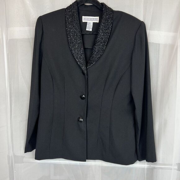 vintage 90's Adrianna Papell beaded 4 button blazer coat evening chic office - Picture 10 of 14